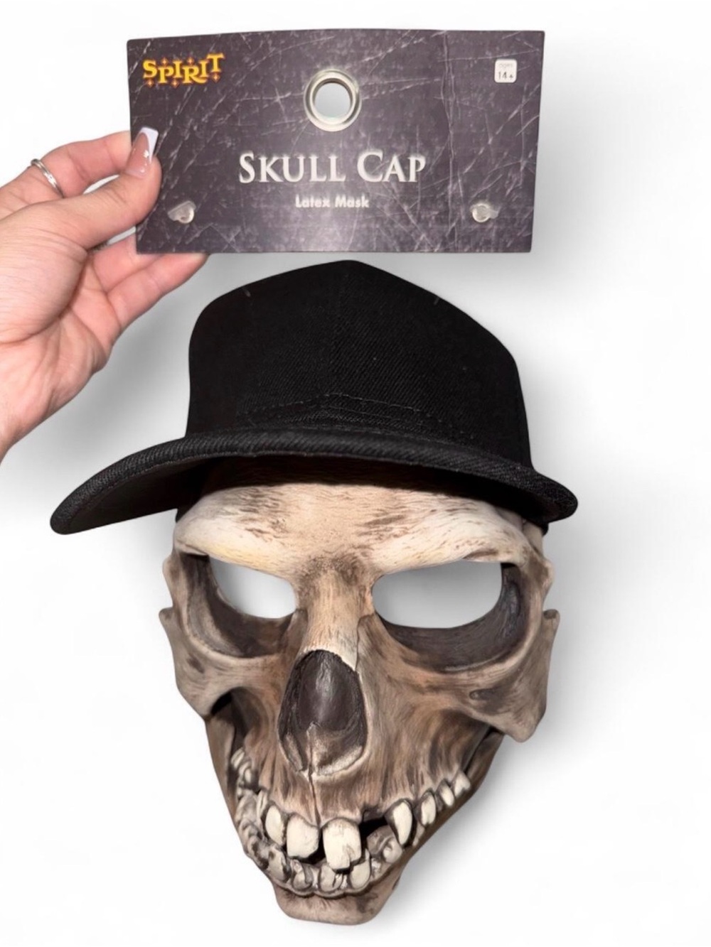 Spirit Skull Cap Mask - Black Cap with Bone-Toned Skull